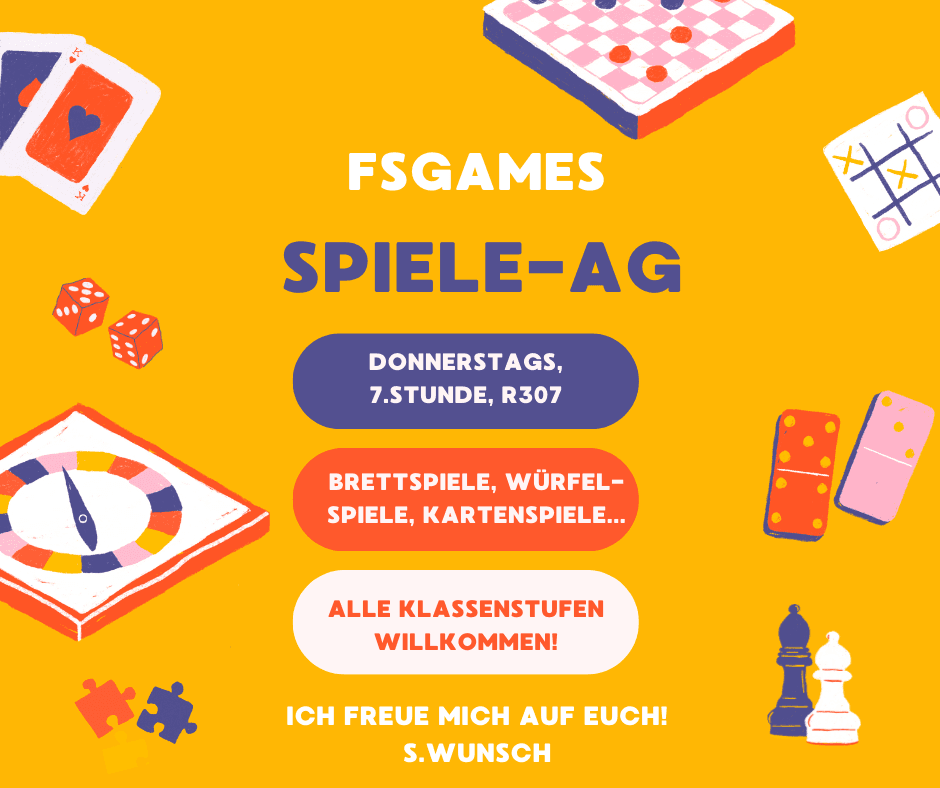 an advertisement for fsgames shows various games on a yellow background